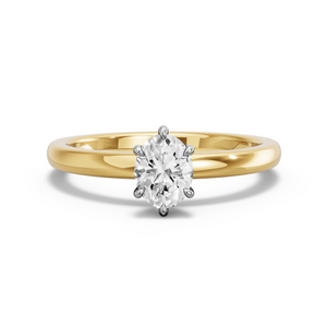 Image for Oval Six Prong Ring with Solitaire band
