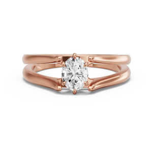 Image for Oval Six Prong Ring with Split Ring Solitaire band