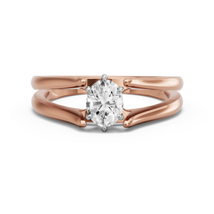 Image for Oval Six Prong Ring with Split Ring Solitaire band