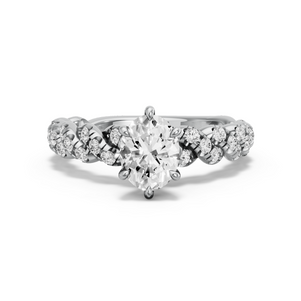 Image for Oval Six Prong Ring with Twist Pave band