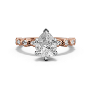 Image for Pear Six Prong Ring with Alternating Marquise band