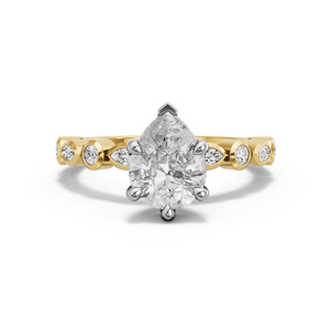 Image for Pear Six Prong Ring with Alternating Marquise band