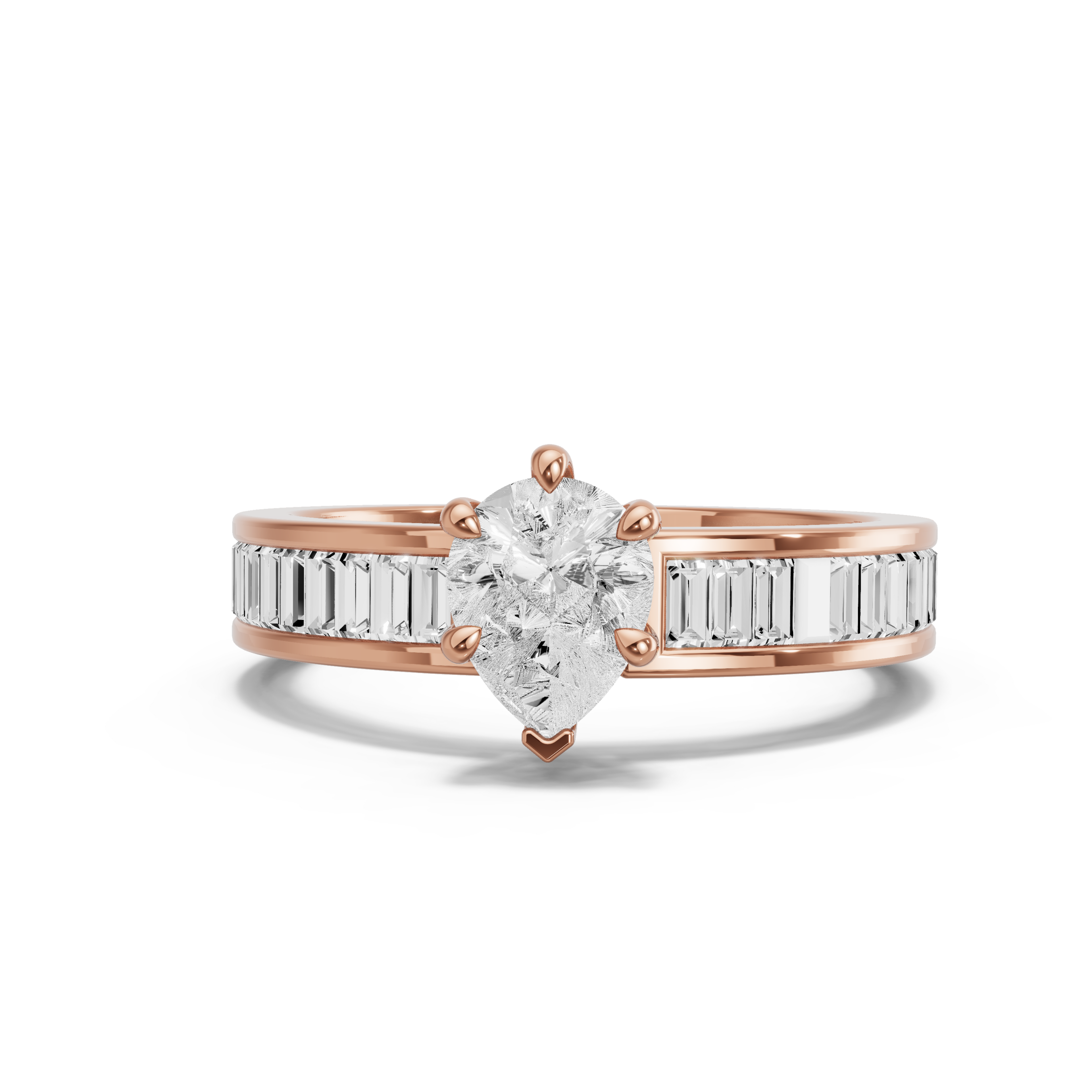 Image for pear-six-prong-ring-with-baguette-channel-band-in-18k-rose-gold