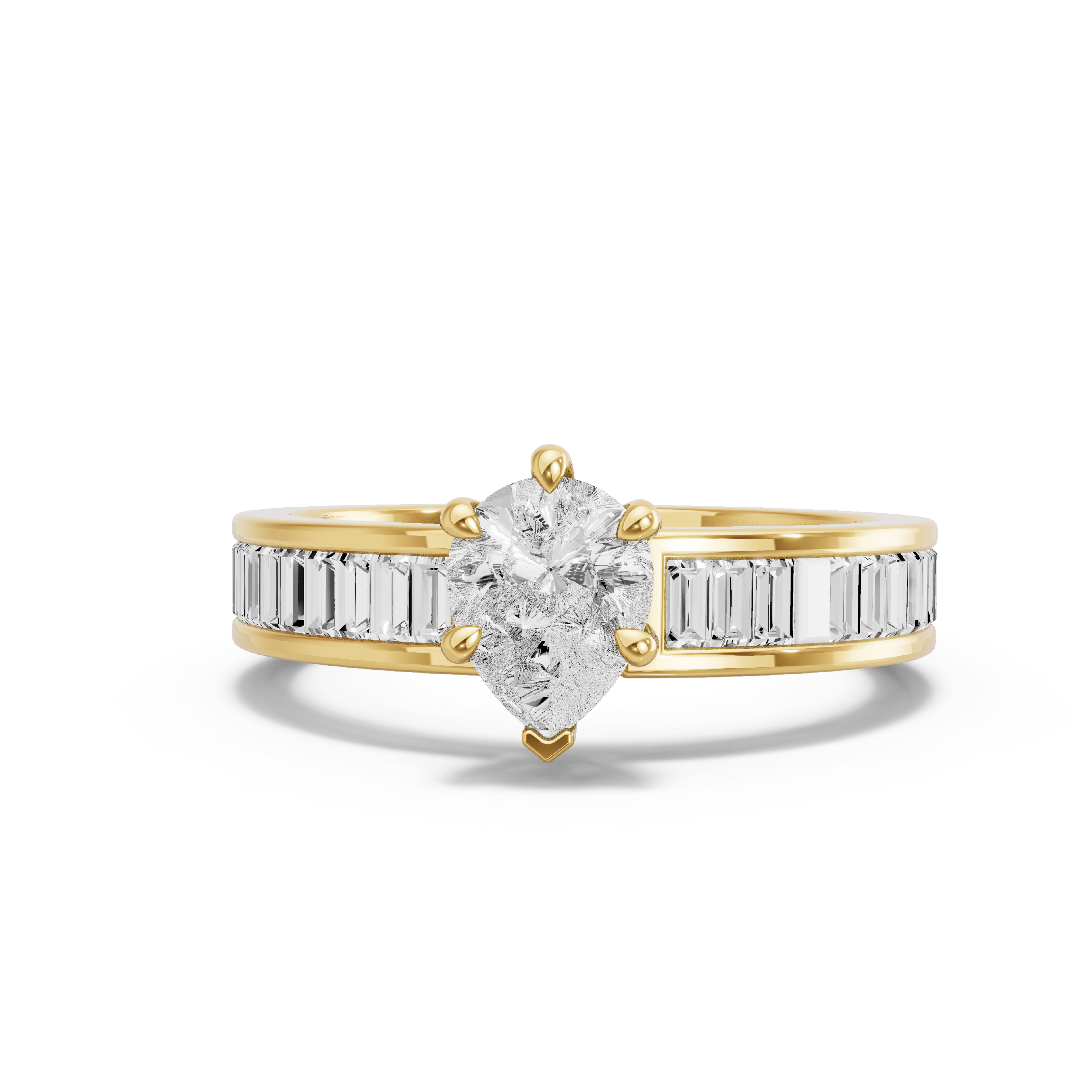 Image for pear-six-prong-ring-with-baguette-channel-band-in-18k-yellow-gold