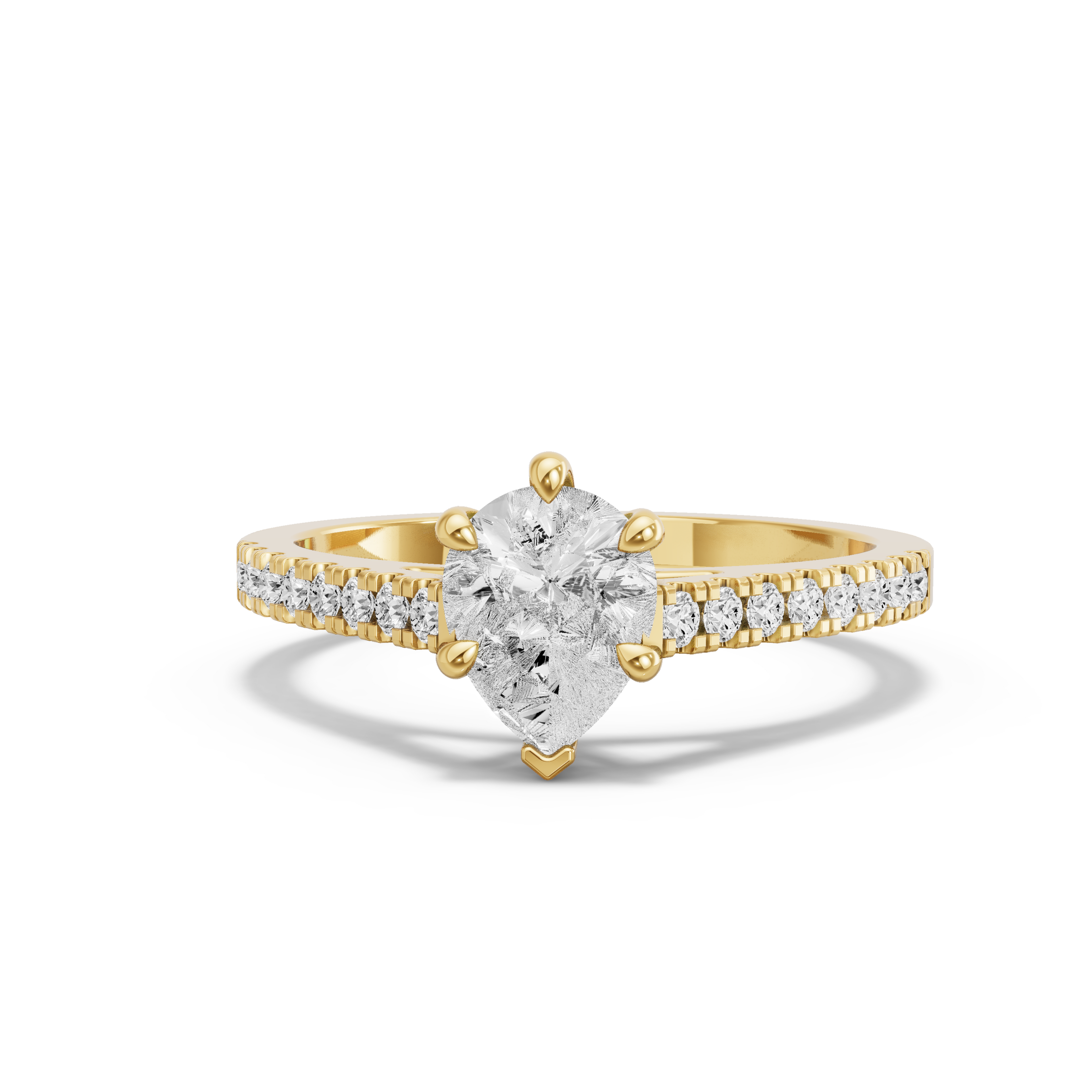 Image for pear-six-prong-ring-with-cathedral-pave-band-in-18k-yellow-gold