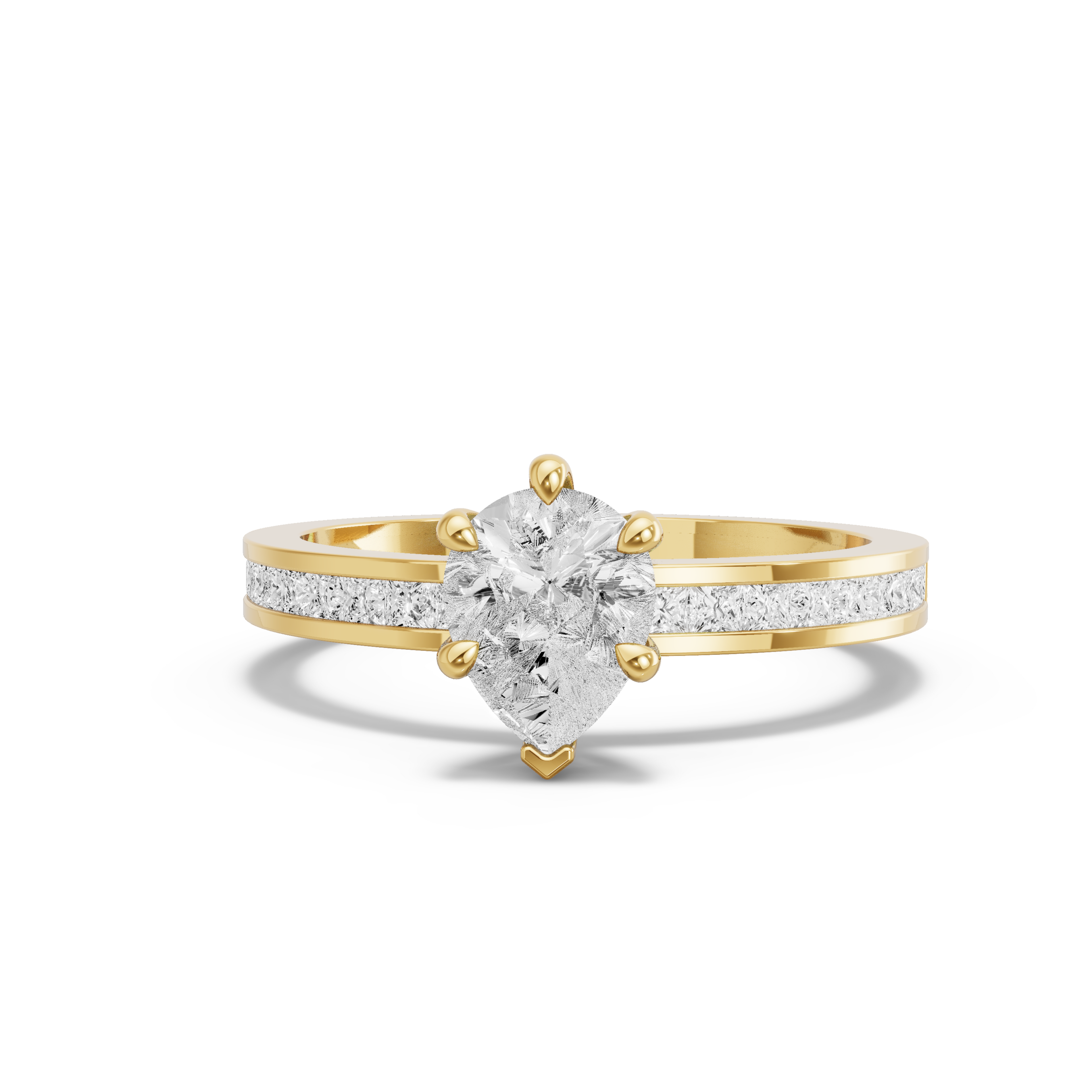 Image for pear-six-prong-ring-with-channel-band-in-18k-yellow-gold