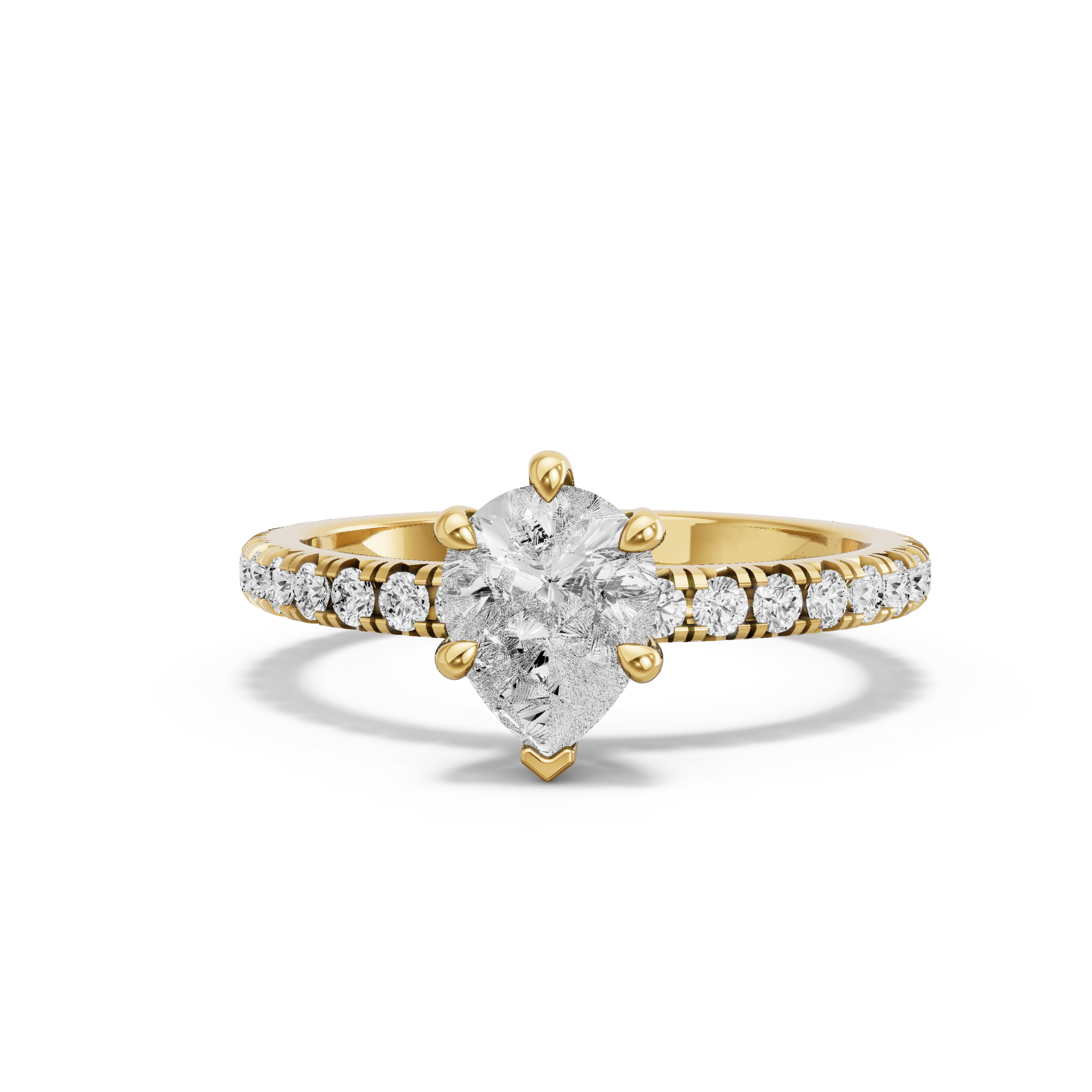Image for pear-six-prong-ring-with-french-pave-band-in-14k-yellow-gold