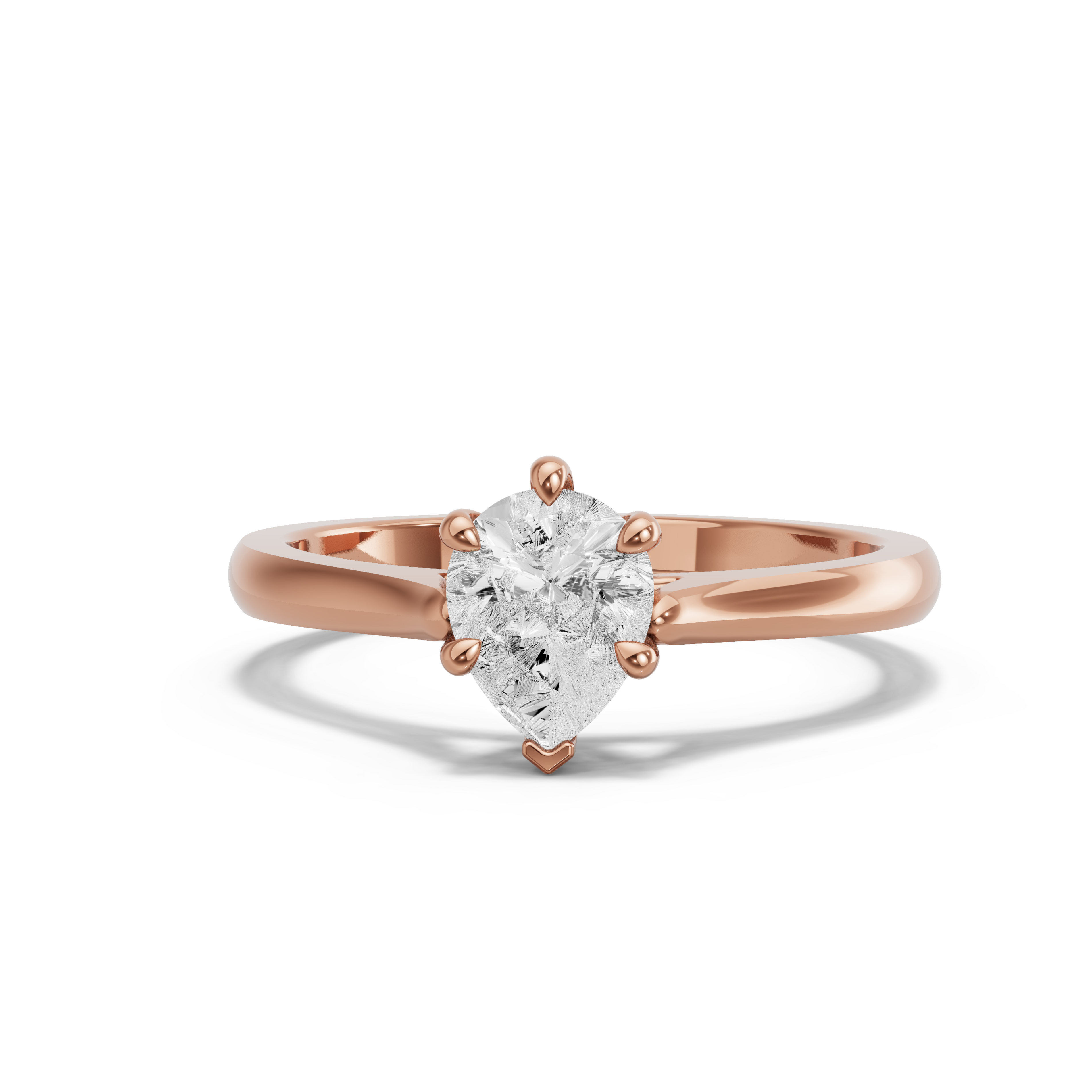 Image for pear-six-prong-ring-with-knife-edge-cathedral-band-in-10k-rose-gold
