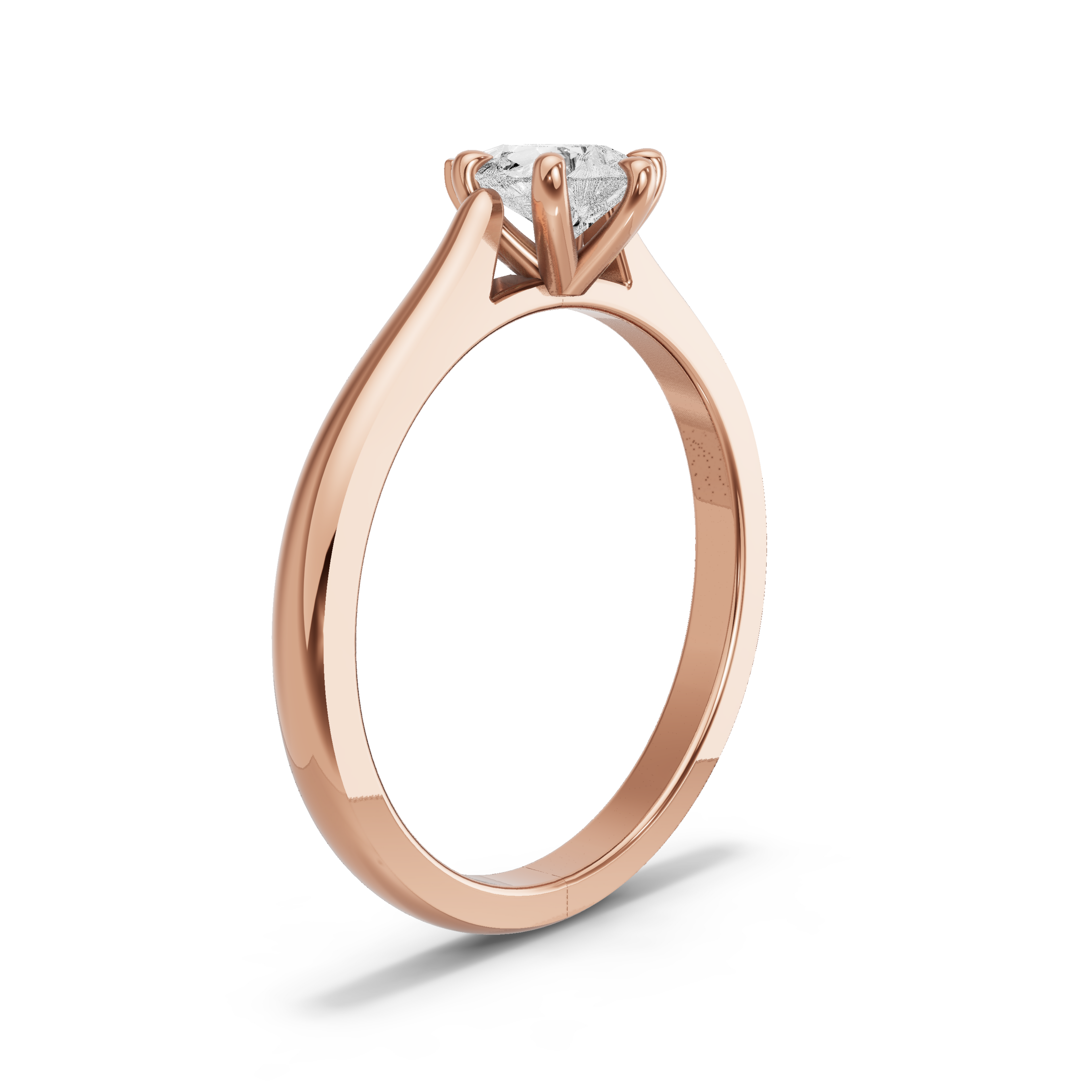 Image for Pear Six Prong Ring with Knife Edge Cathedral band