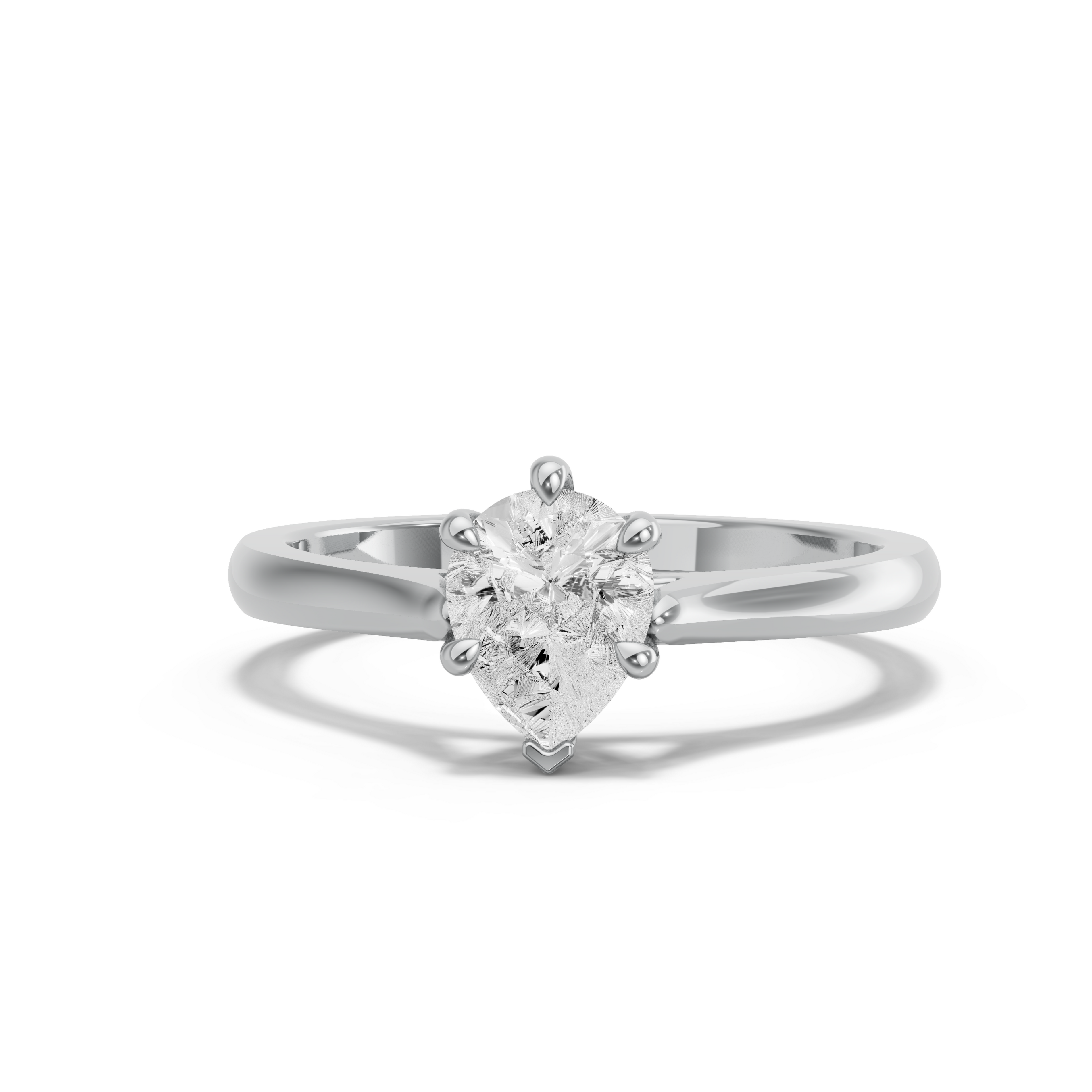 Image for pear-six-prong-ring-with-knife-edge-cathedral-band-in-10k-white-gold