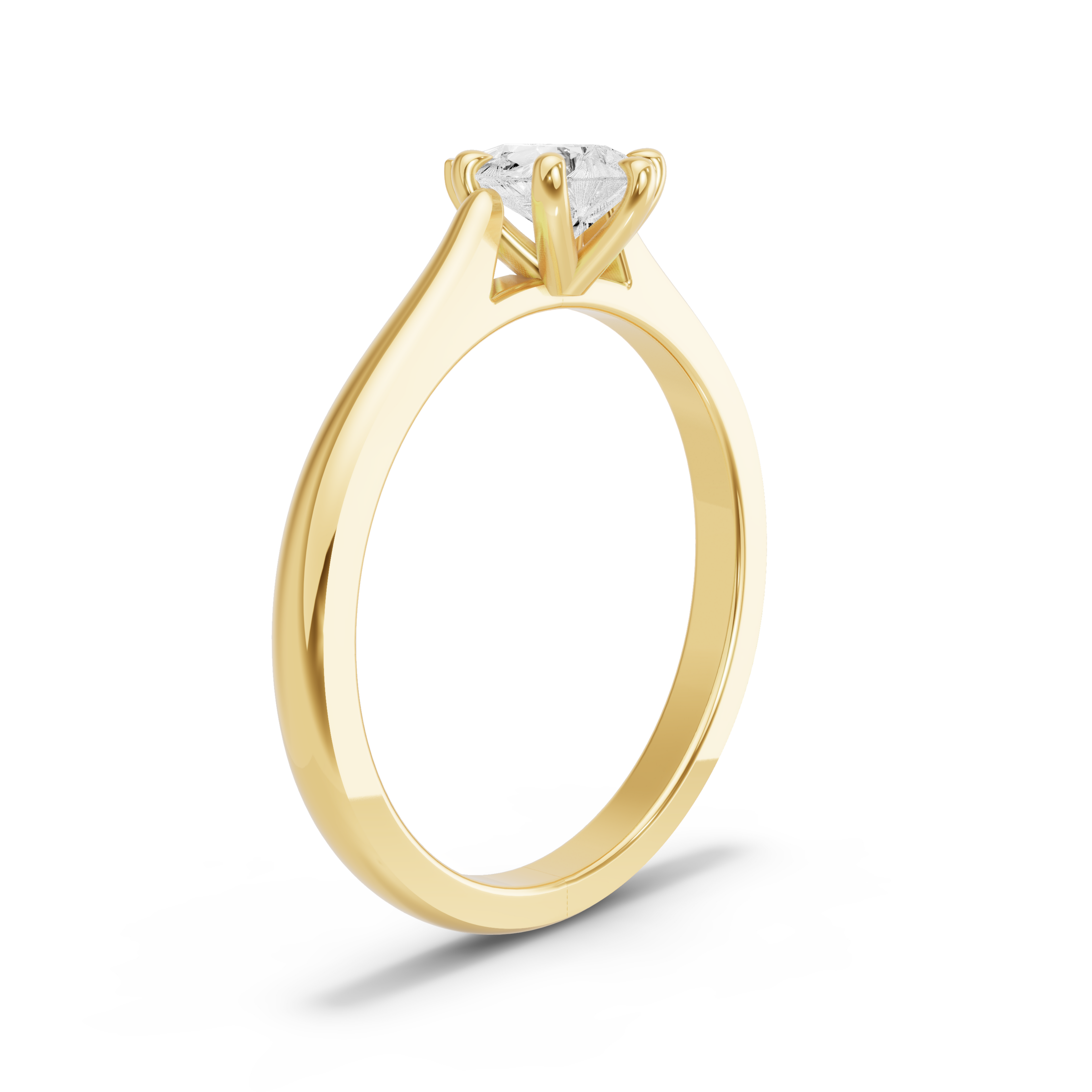 Image for Pear Six Prong Ring with Knife Edge Cathedral band