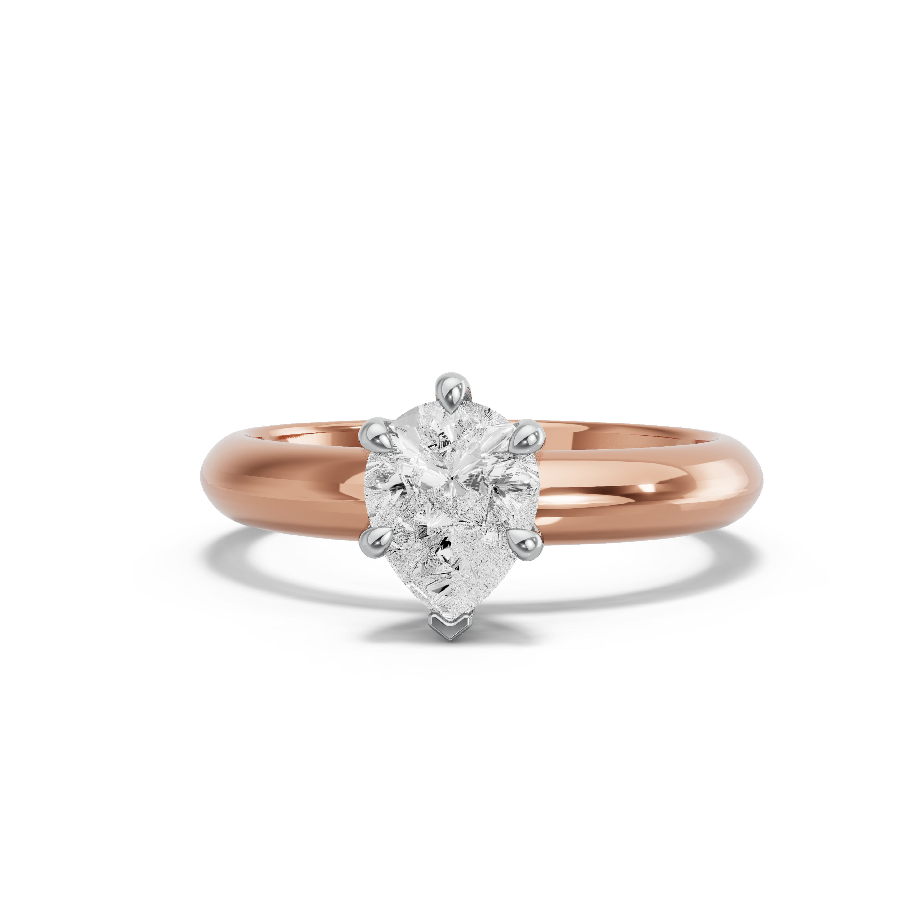 Image for pear-six-prong-ring-with-knife-edge-solitaire-band-in-10k-two-tone-rose-gold