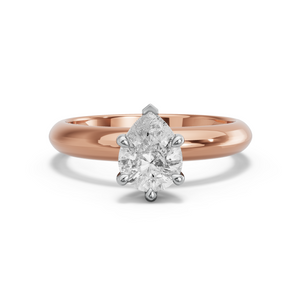 Image for Pear Six Prong Ring with Knife Edge Solitaire band