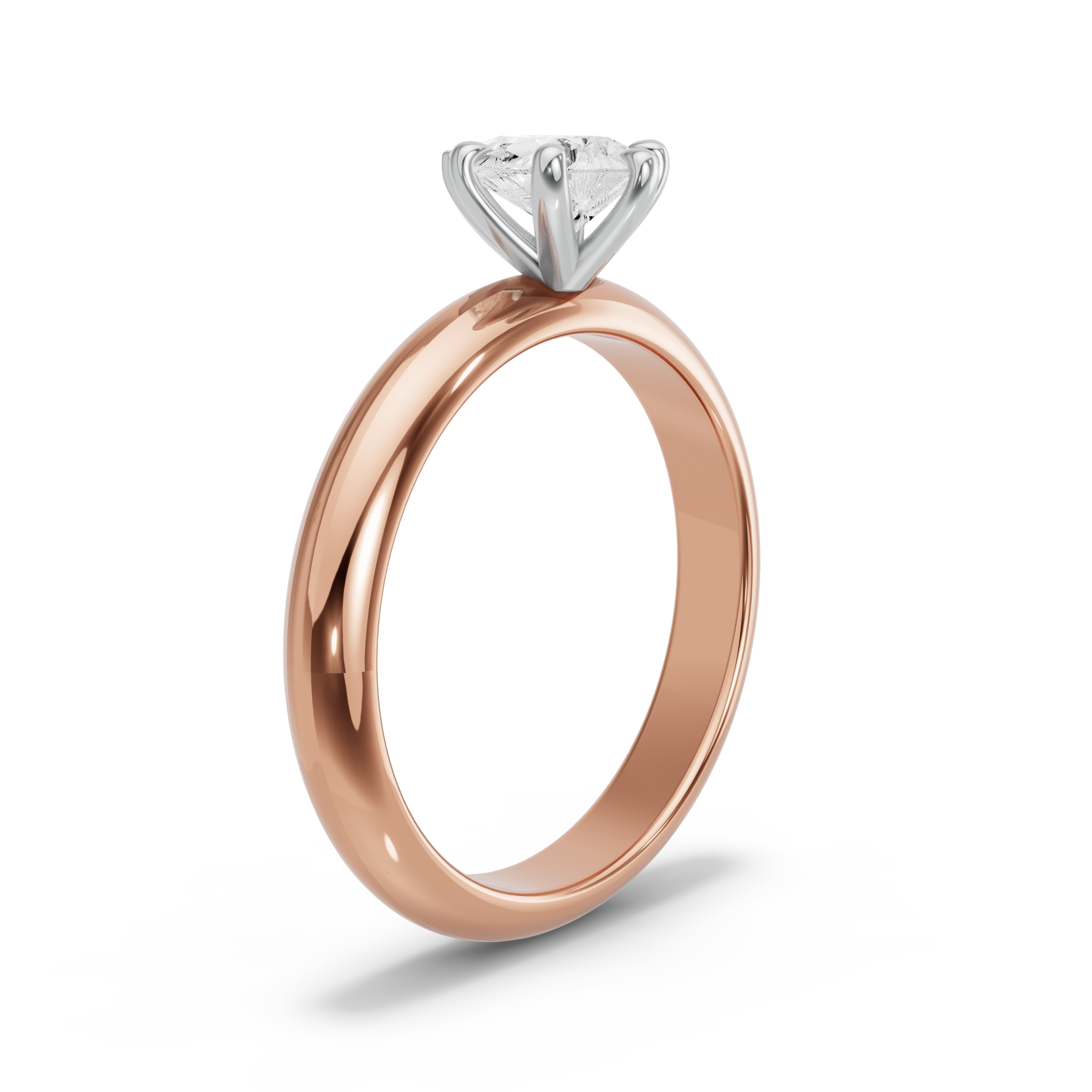 Image for pear-six-prong-ring-with-knife-edge-solitaire-band-in-10k-two-tone-rose-gold