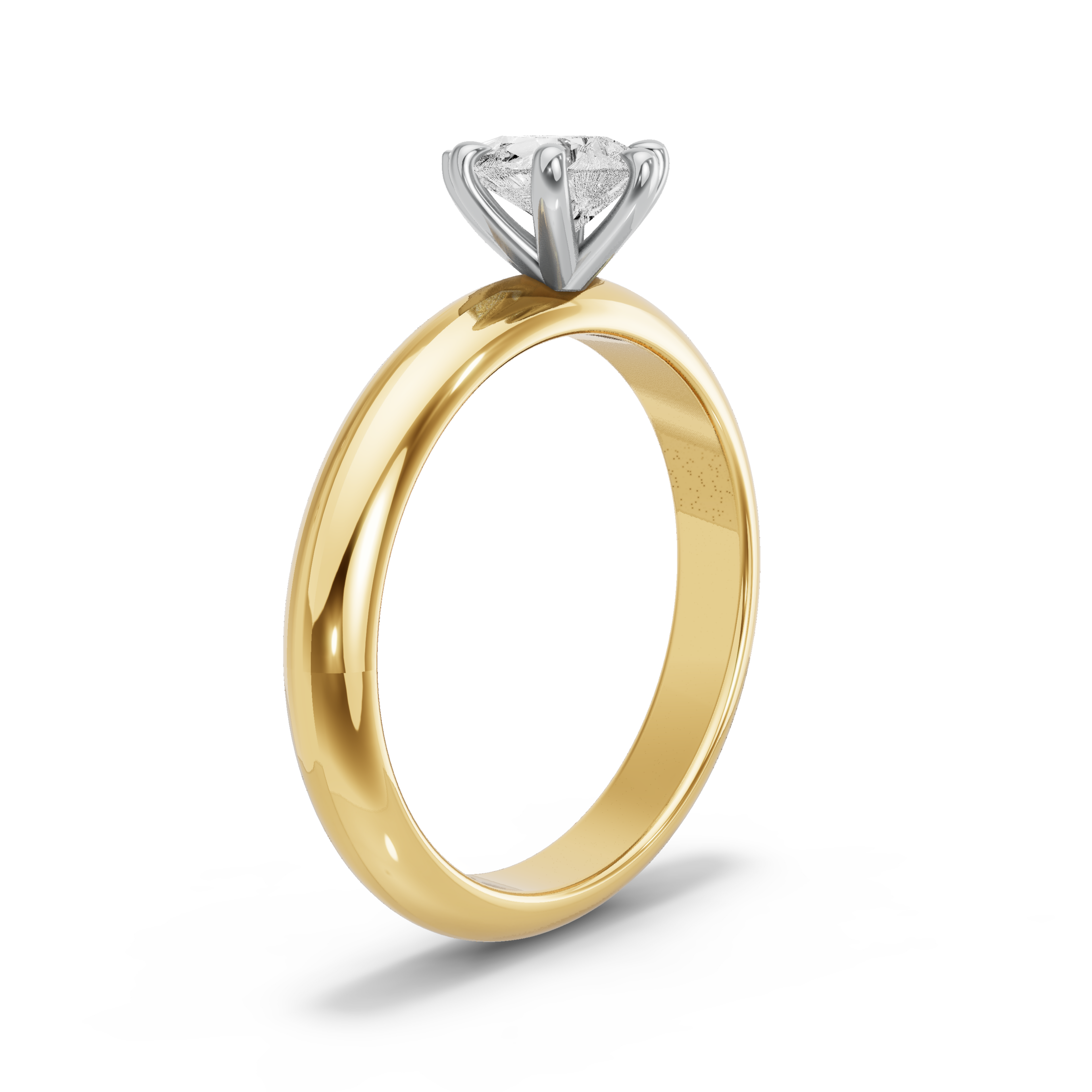 Image for pear-six-prong-ring-with-knife-edge-solitaire-band-in-10k-two-tone-yellow-gold