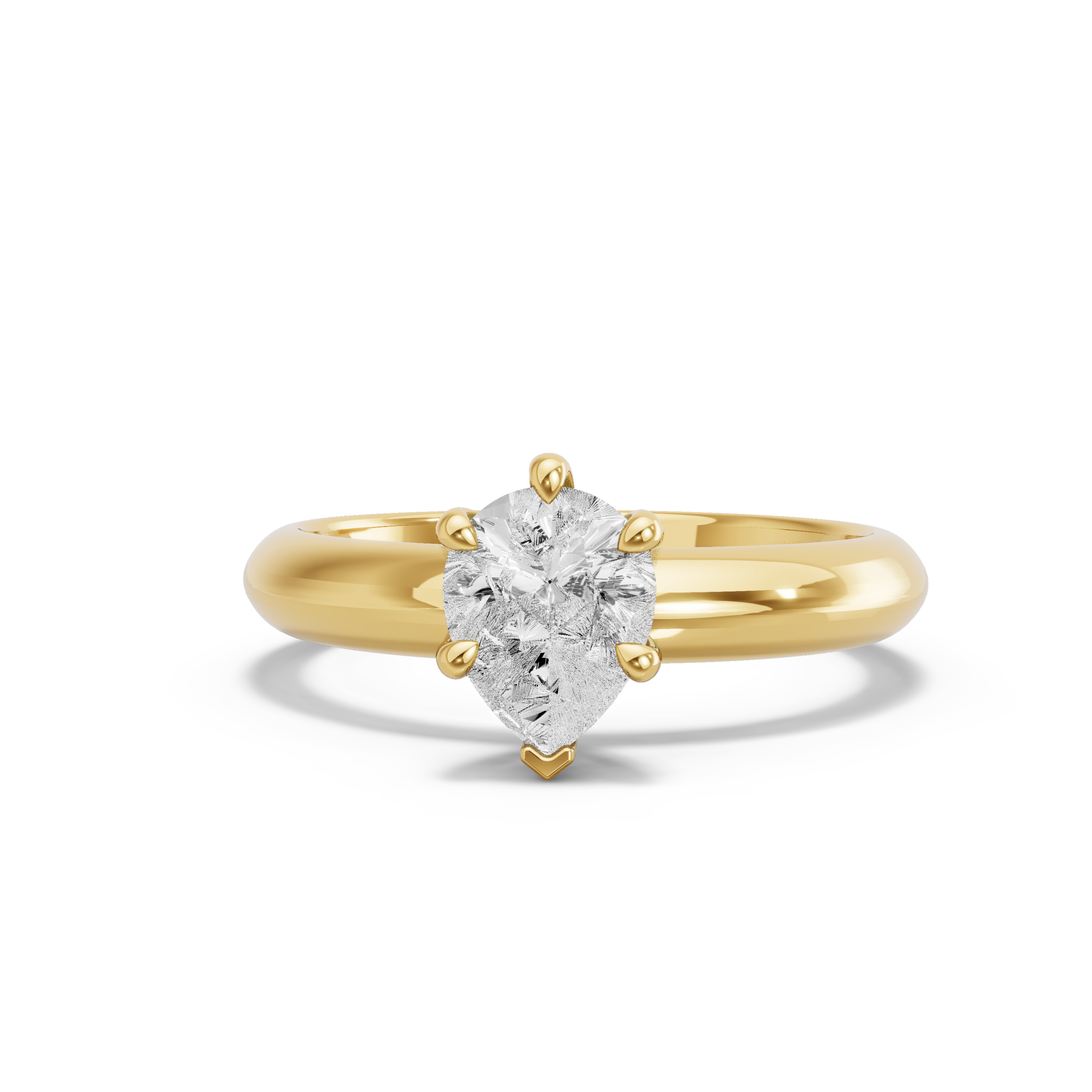 Image for pear-six-prong-ring-with-knife-edge-solitaire-band-in-14k-yellow-gold