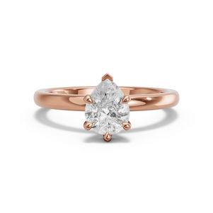 Image for Pear Six Prong Ring with Solitaire band