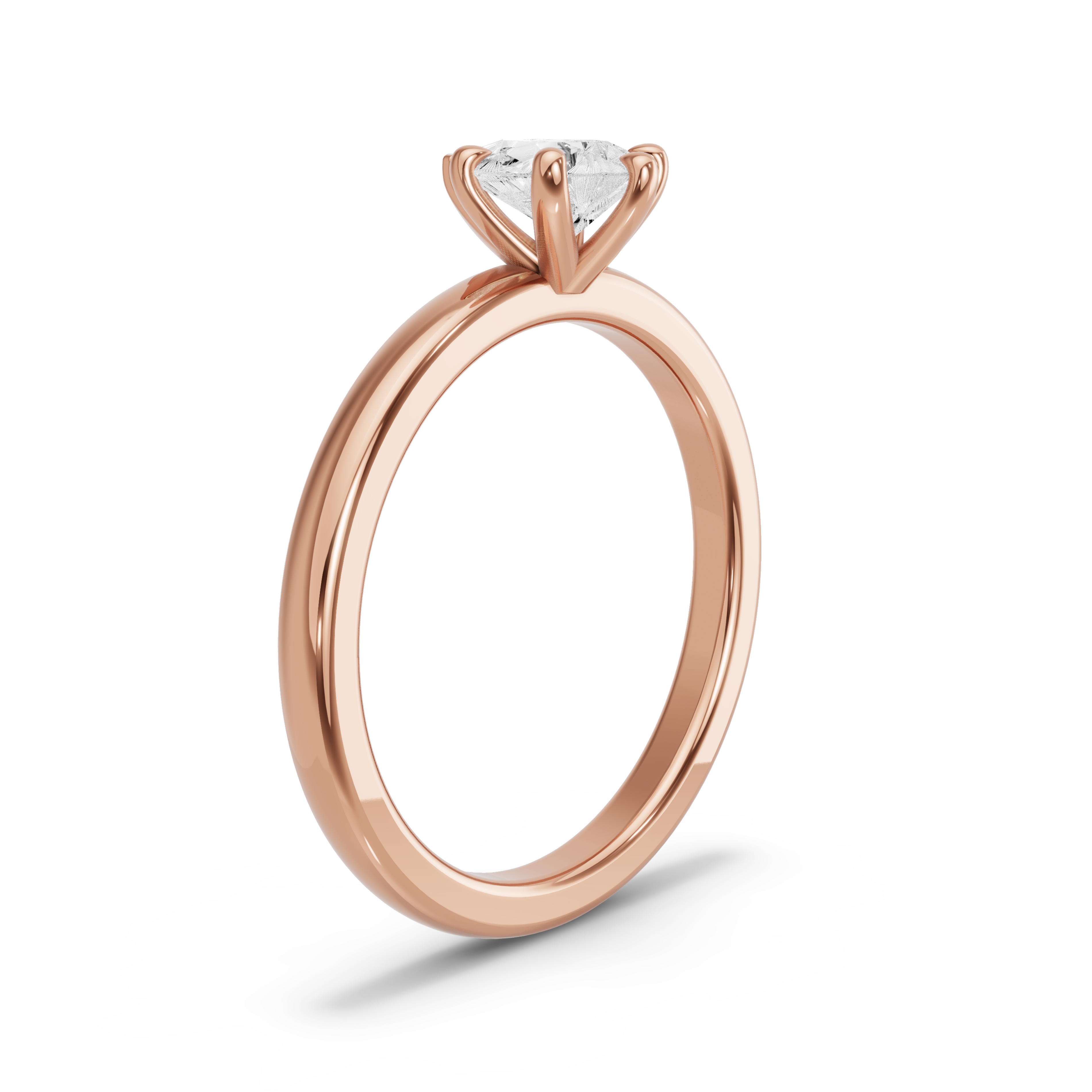 Image for Pear Six Prong Ring with Solitaire band
