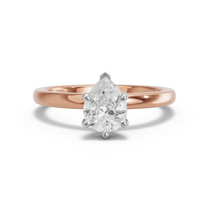 Image for Pear Six Prong Ring with Solitaire band