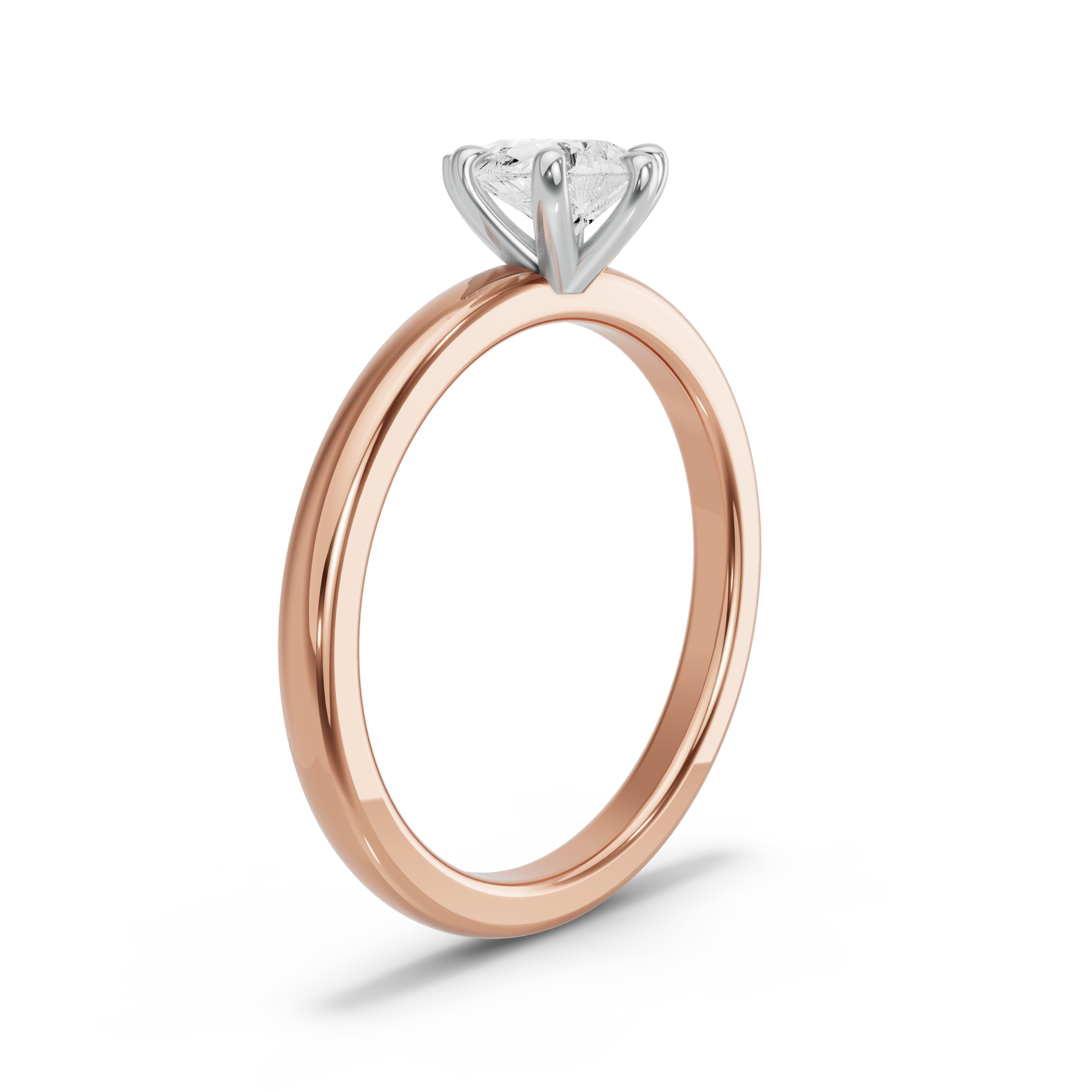 Image for Pear Six Prong Ring with Solitaire band