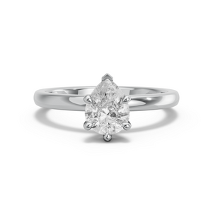 Image for Pear Six Prong Ring with Solitaire band
