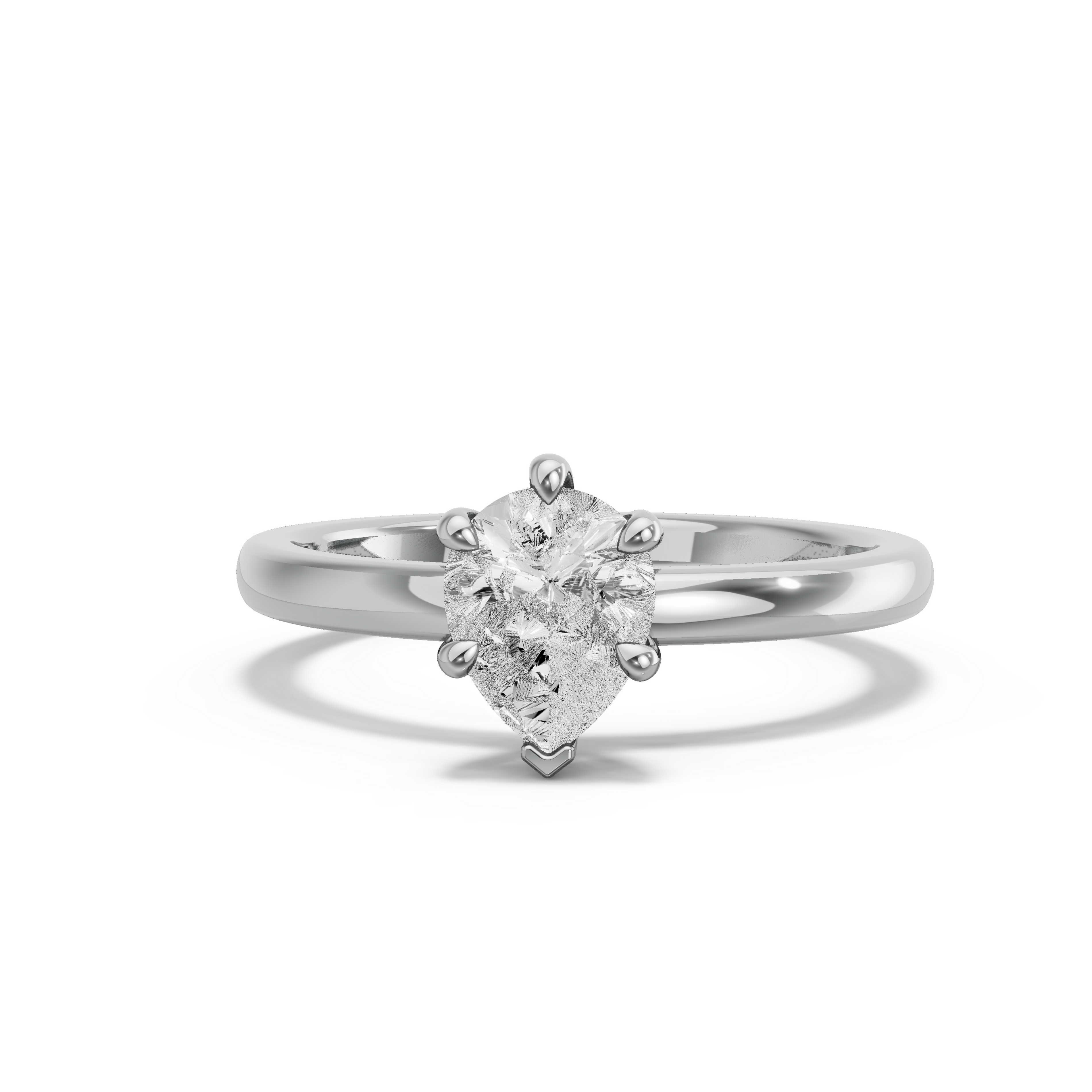 Image for pear-six-prong-ring-with-solitaire-band-in-950-platinum