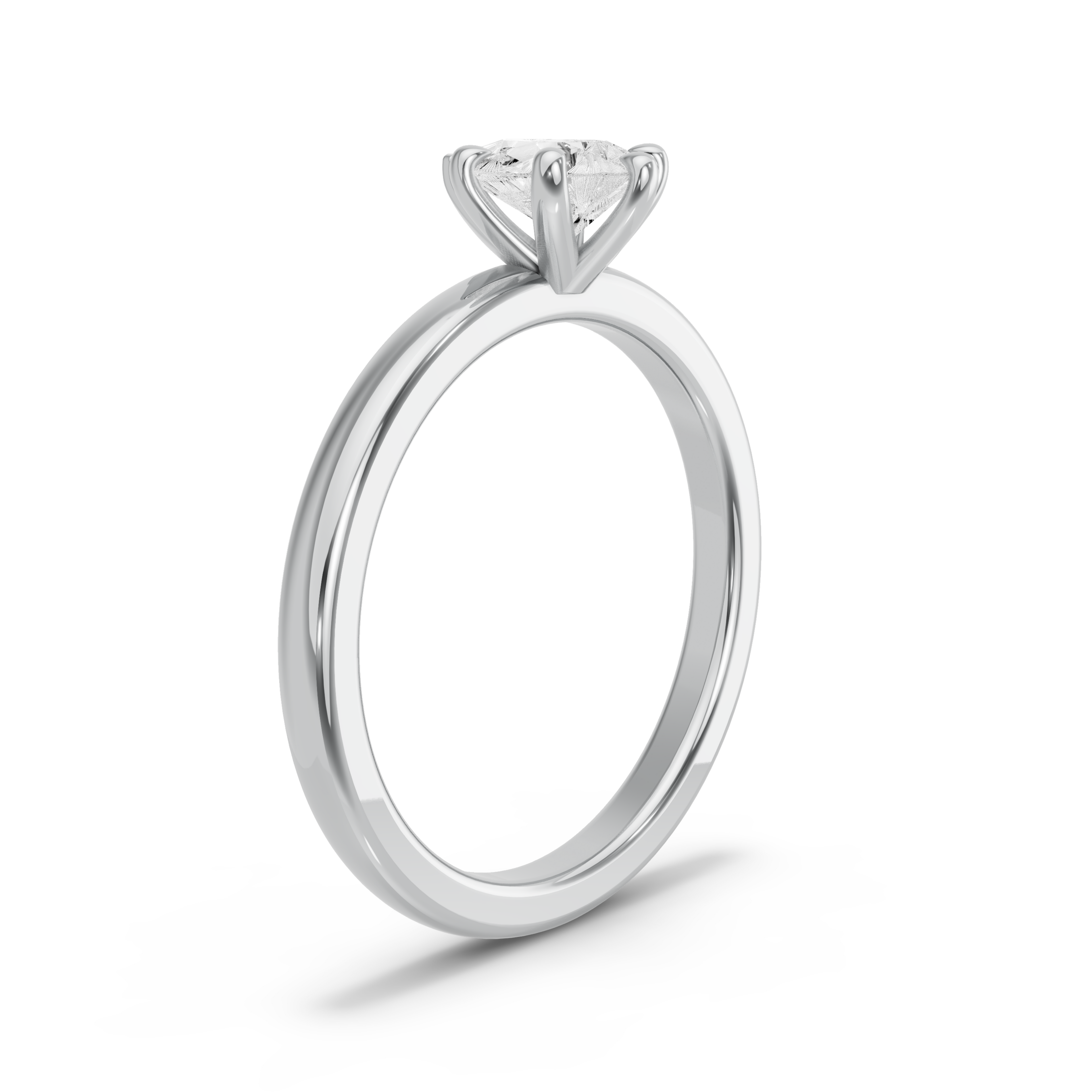 Image for Pear Six Prong Ring with Solitaire band