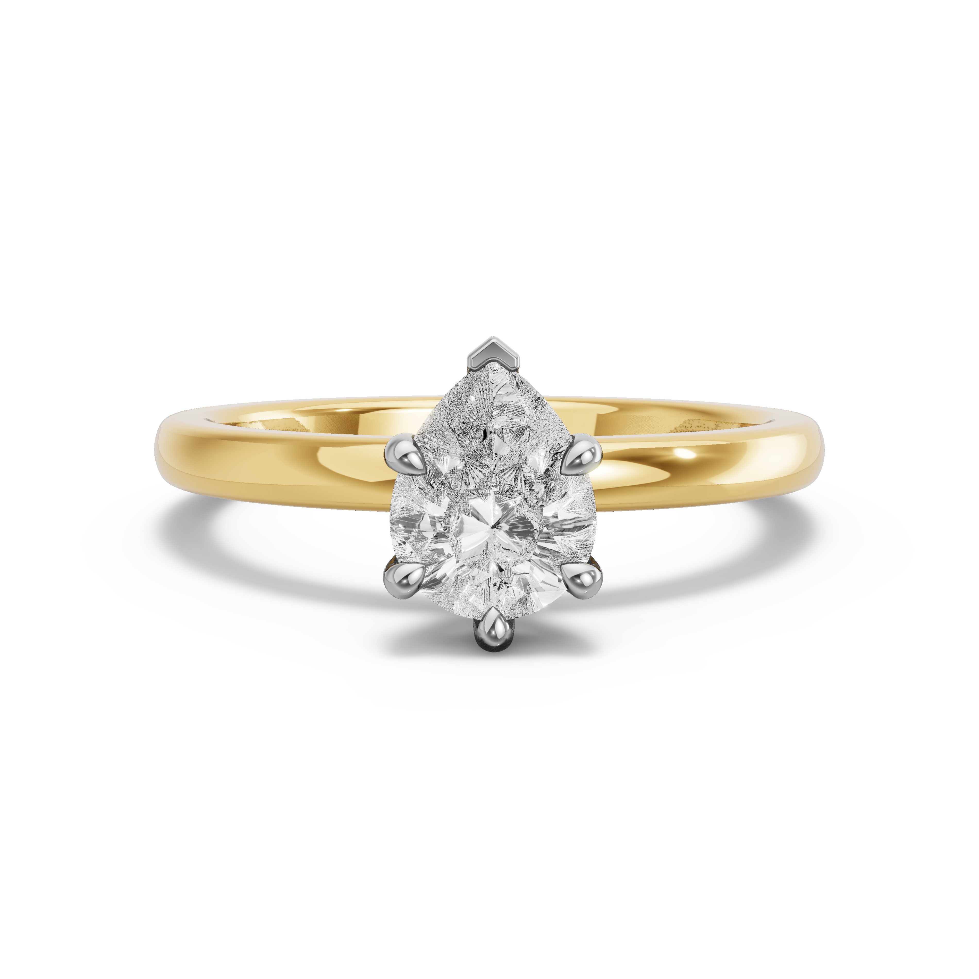 Image for Pear Six Prong Ring with Solitaire band