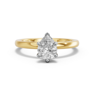 Image for Pear Six Prong Ring with Solitaire band