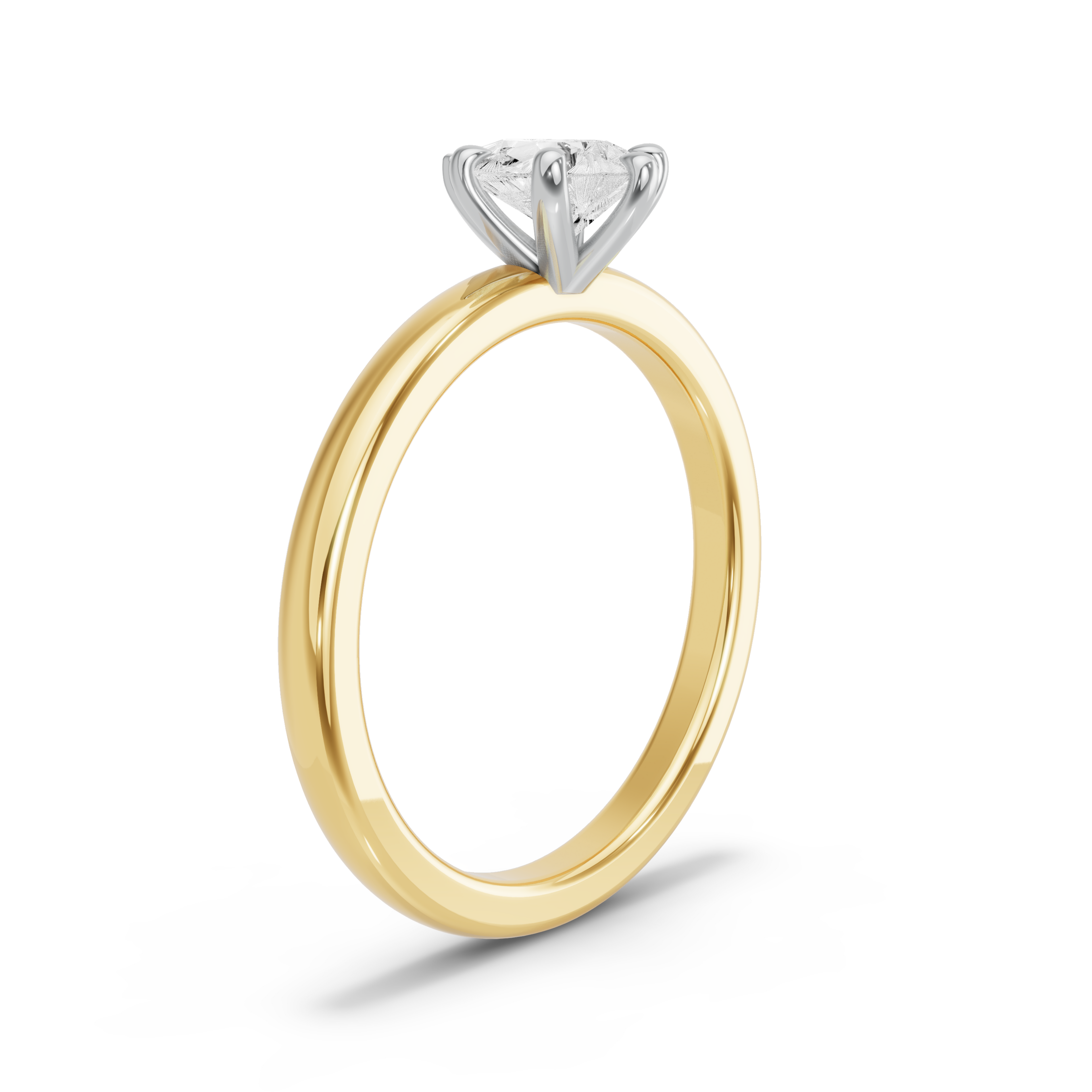 Image for Pear Six Prong Ring with Solitaire band