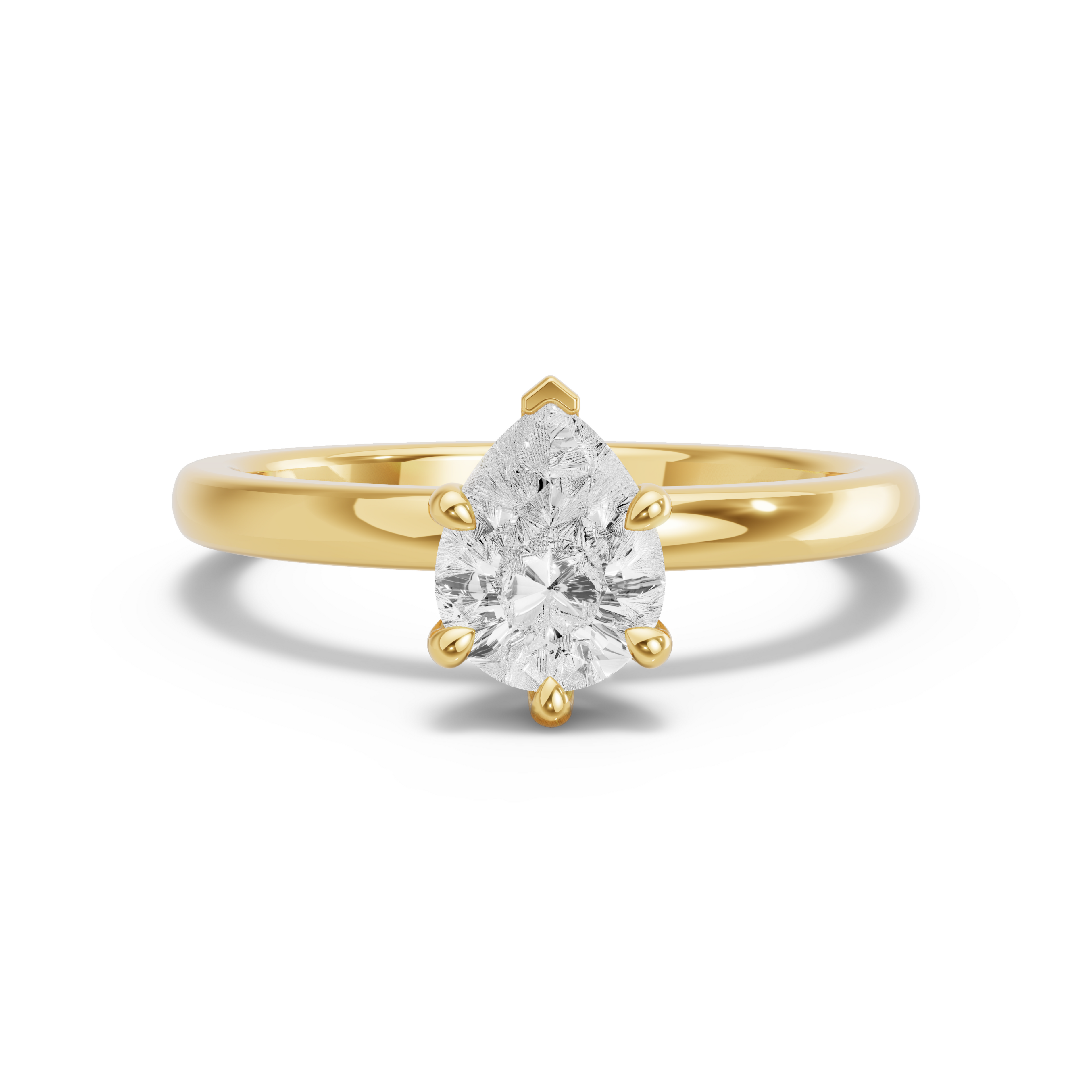 Image for Pear Six Prong Ring with Solitaire band