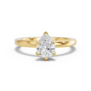 Image for Pear Six Prong Ring with Solitaire band