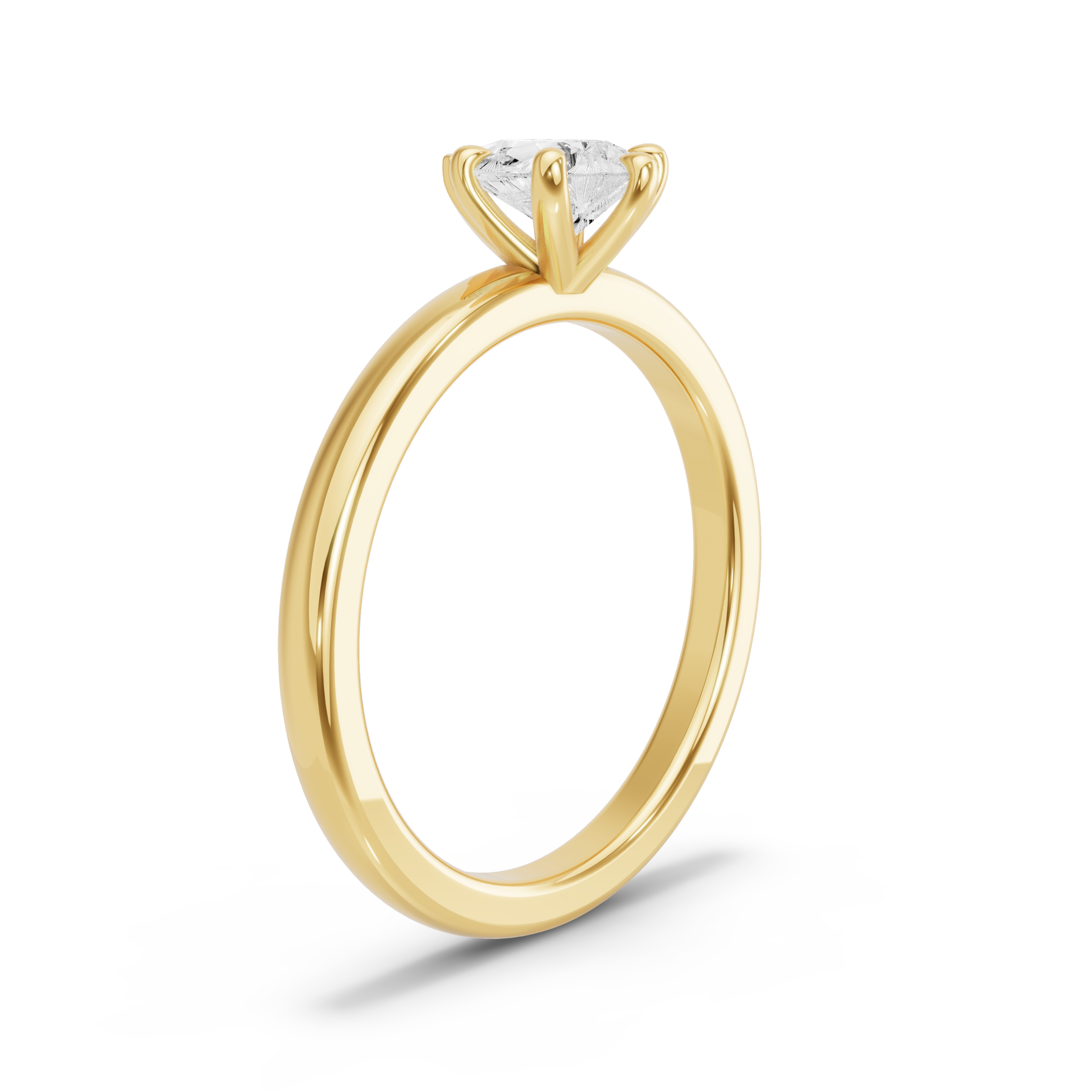 Image for Pear Six Prong Ring with Solitaire band