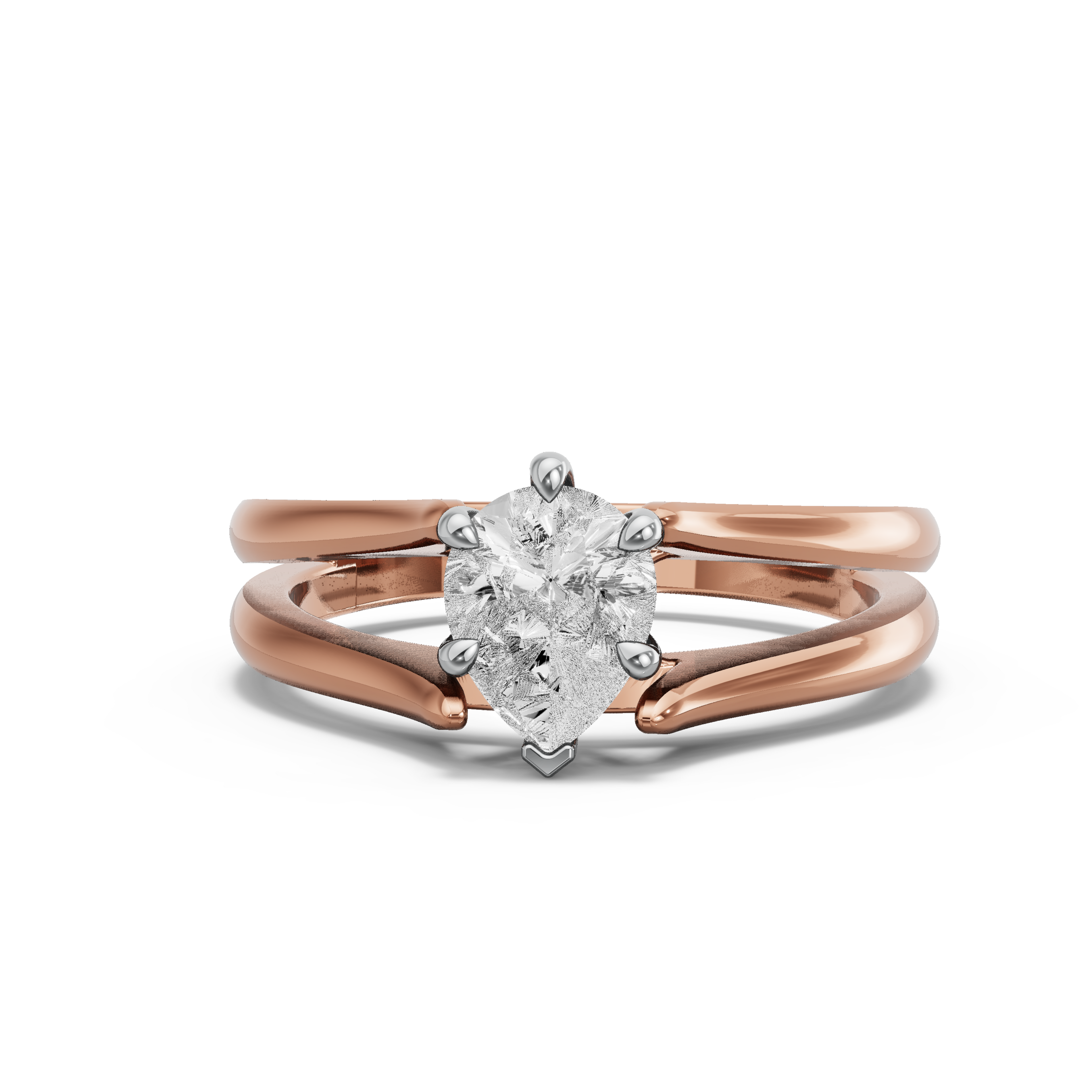 Image for pear-six-prong-ring-with-split-ring-solitaire-band-in-18k-two-tone-rose-gold