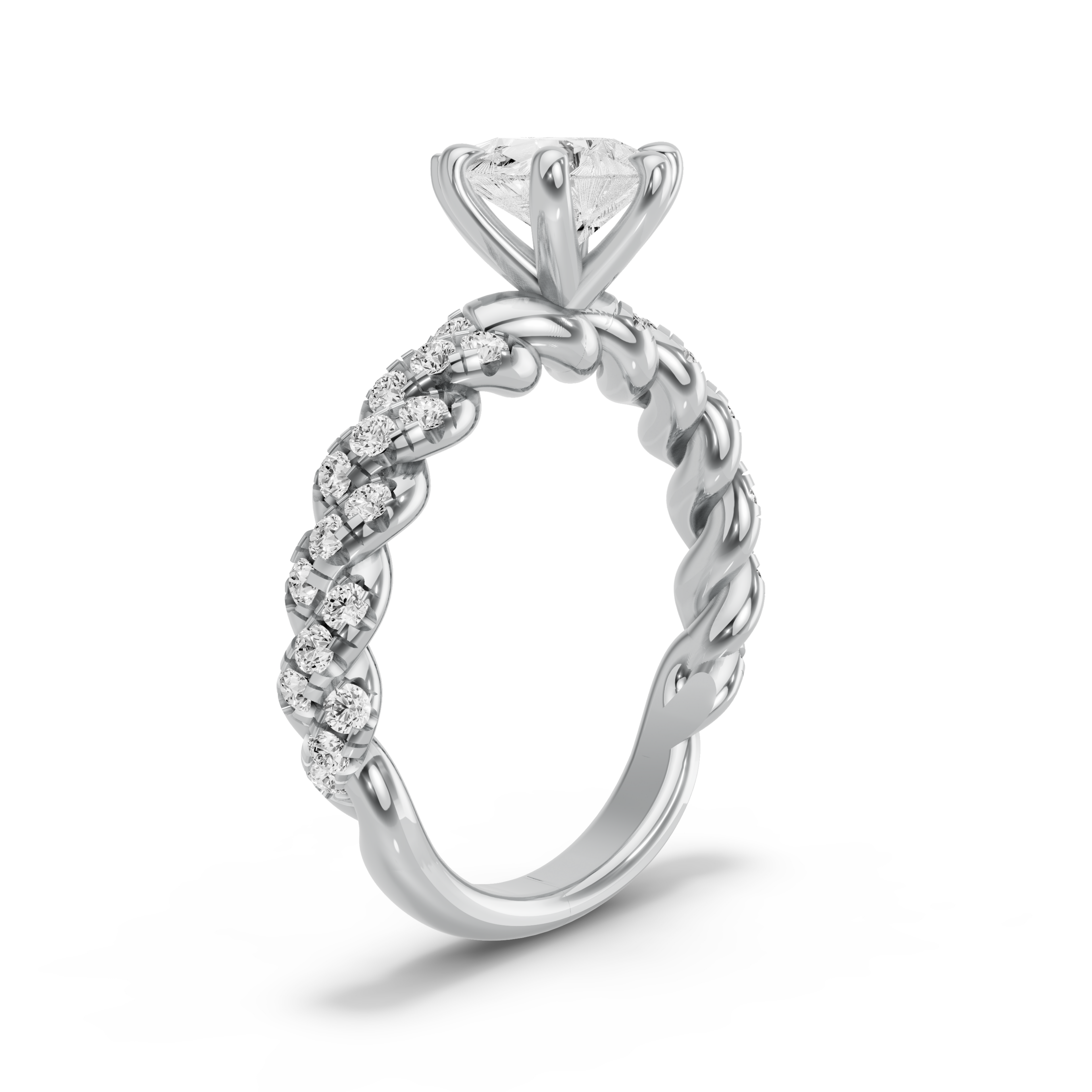 Image for pear-six-prong-ring-with-twist-pave-band-in-14k-white-gold