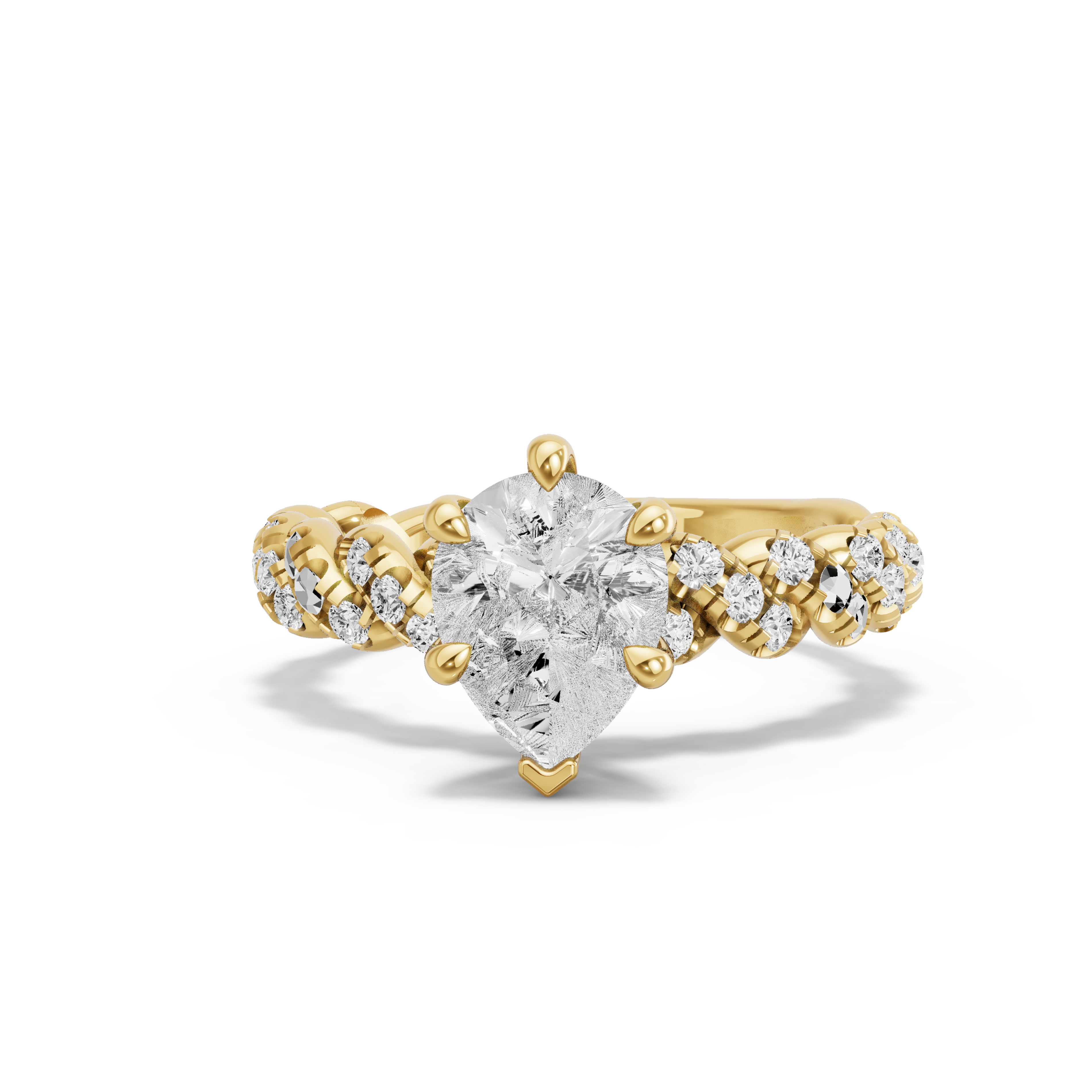 Image for pear-six-prong-ring-with-twist-pave-band-in-18k-yellow-gold