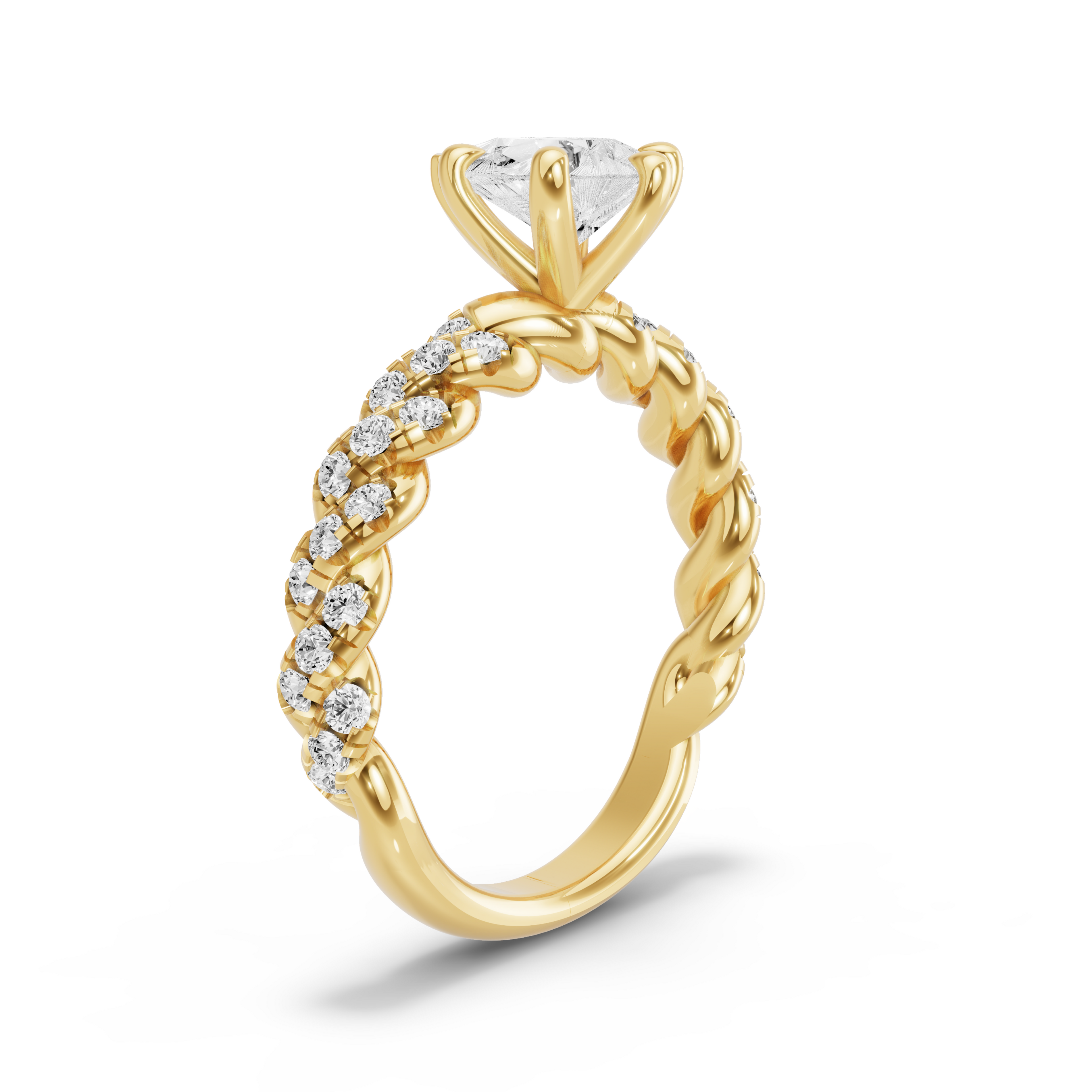 Image for pear-six-prong-ring-with-twist-pave-band-in-14k-yellow-gold