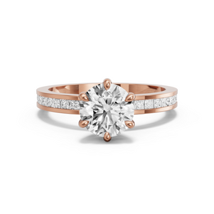 Image for Round Six Prong Ring with Channel band