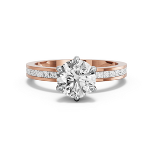 Image for Round Six Prong Ring with Channel band