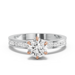 Image for Round Six Prong Ring with Channel band
