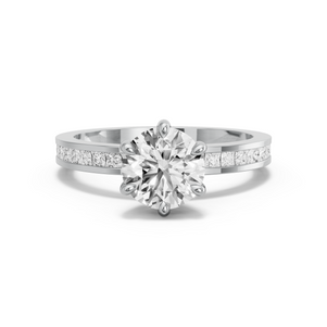 Image for Round Six Prong Ring with Channel band