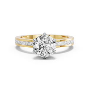 Image for Round Six Prong Ring with Channel band