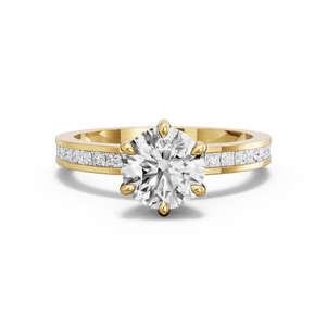 Image for Round Six Prong Ring with Channel band