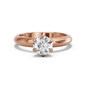 Image for Round Six Prong Ring with Knife Edge Solitaire band