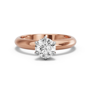 Image for Round Six Prong Ring with Knife Edge Solitaire band