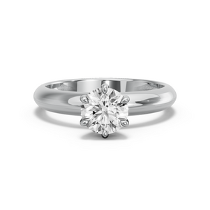 Image for Round Six Prong Ring with Knife Edge Solitaire band