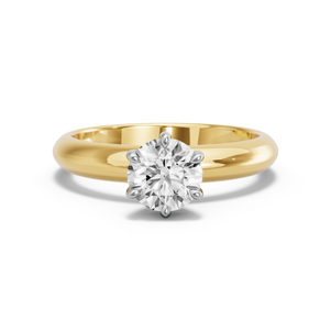 Image for Round Six Prong Ring with Knife Edge Solitaire band