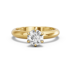 Image for Round Six Prong Ring with Knife Edge Solitaire band