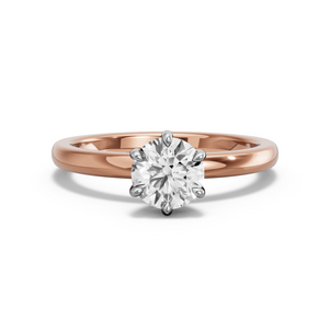 Image for Round Six Prong Ring with Solitaire band