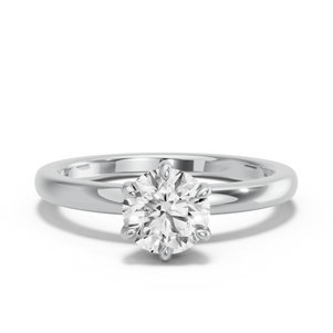 Image for Round Six Prong Ring with Solitaire band